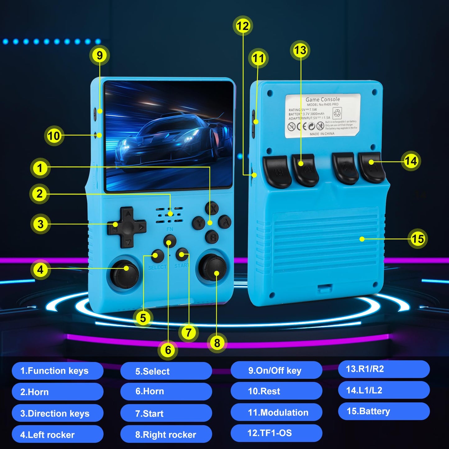 R40S Pro Handheld Game Console